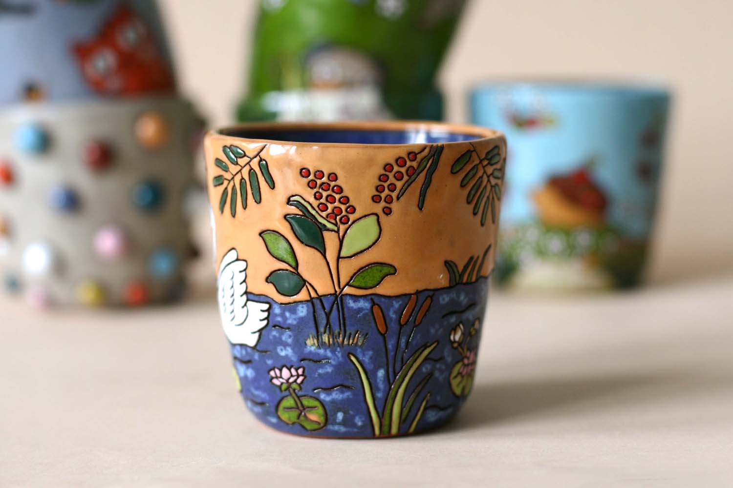 Tumbler Cup with a Swan - Image 5