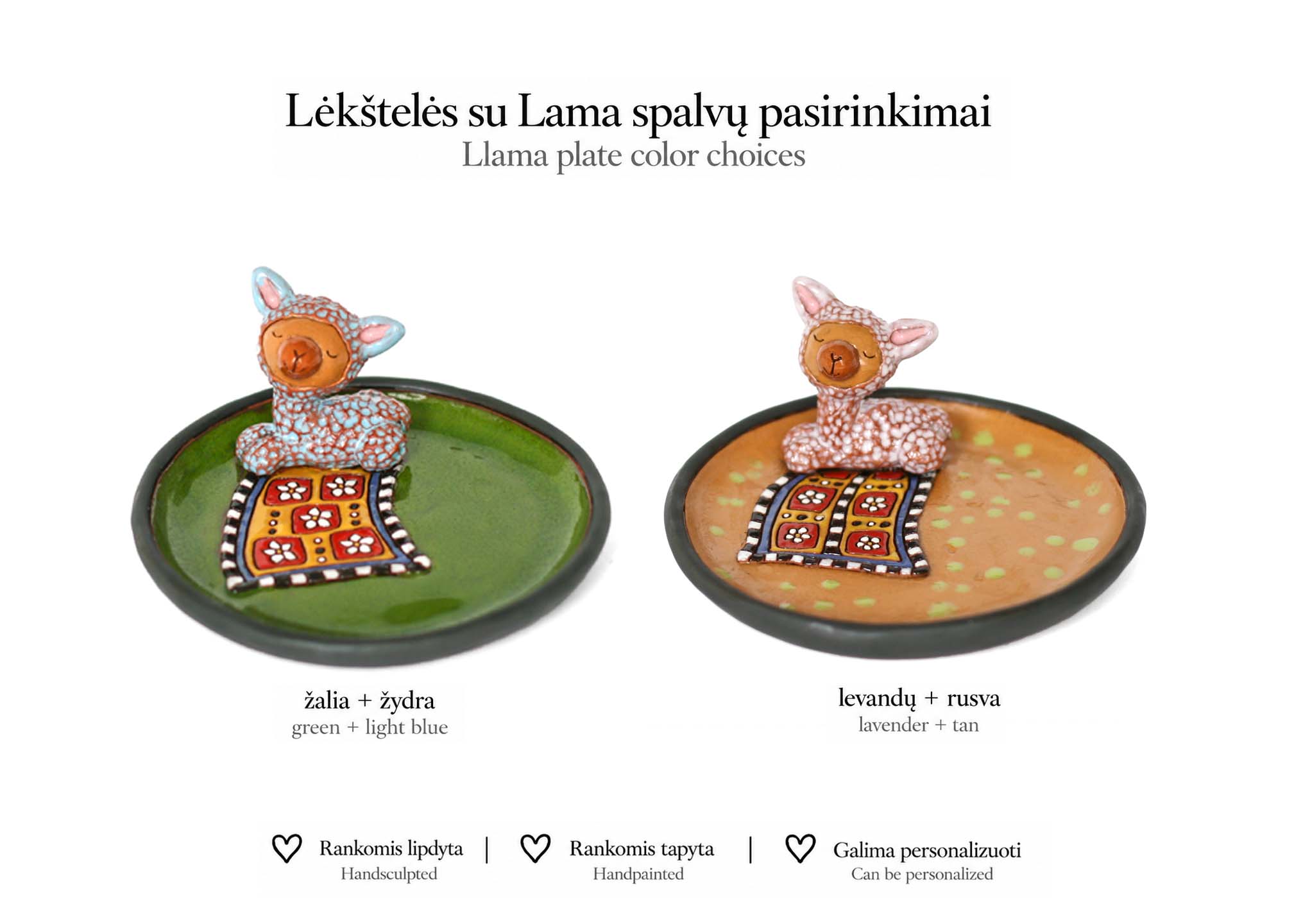 Small plate with a Llama on a Rug - Image 2